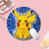 BANDAI Pokemon Small Round Kawaii Cartoon Anime Gaming Mouse Pad Keyboard Mouse Mats Deskpad Girls Writing 1 - Anime Mouse Pad Store