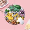 BANDAI Pokemon Small Round Kawaii Cartoon Anime Gaming Mouse Pad Keyboard Mouse Mats Deskpad Girls Writing 10 - Anime Mouse Pad Store