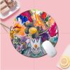 BANDAI Pokemon Small Round Kawaii Cartoon Anime Gaming Mouse Pad Keyboard Mouse Mats Deskpad Girls Writing 11 - Anime Mouse Pad Store