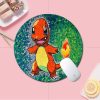 BANDAI Pokemon Small Round Kawaii Cartoon Anime Gaming Mouse Pad Keyboard Mouse Mats Deskpad Girls Writing 7 - Anime Mouse Pad Store