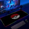 Backlight Mause Pad With Wire Gamer Accessories RGB Pokemon Mousepad Anime Luminous Mouse Gaming Desk Mat 10 - Anime Mouse Pad Store