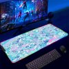 Backlight Mause Pad With Wire Gamer Accessories RGB Pokemon Mousepad Anime Luminous Mouse Gaming Desk Mat 12 - Anime Mouse Pad Store