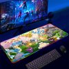 Backlight Mause Pad With Wire Gamer Accessories RGB Pokemon Mousepad Anime Luminous Mouse Gaming Desk Mat 13 - Anime Mouse Pad Store