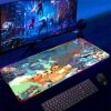 Backlight Mause Pad With Wire Gamer Accessories RGB Pokemon Mousepad Anime Luminous Mouse Gaming Desk Mat 15 - Anime Mouse Pad Store