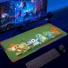 Backlight Mause Pad With Wire Gamer Accessories RGB Pokemon Mousepad Anime Luminous Mouse Gaming Desk Mat 16 - Anime Mouse Pad Store