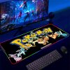 Backlight Mause Pad With Wire Gamer Accessories RGB Pokemon Mousepad Anime Luminous Mouse Gaming Desk Mat 18 - Anime Mouse Pad Store