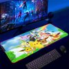 Backlight Mause Pad With Wire Gamer Accessories RGB Pokemon Mousepad Anime Luminous Mouse Gaming Desk Mat 2 - Anime Mouse Pad Store