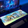 Backlight Mause Pad With Wire Gamer Accessories RGB Pokemon Mousepad Anime Luminous Mouse Gaming Desk Mat 4 - Anime Mouse Pad Store