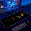 Backlight Mause Pad With Wire Gamer Accessories RGB Pokemon Mousepad Anime Luminous Mouse Gaming Desk Mat 5 - Anime Mouse Pad Store