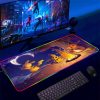 Backlight Mause Pad With Wire Gamer Accessories RGB Pokemon Mousepad Anime Luminous Mouse Gaming Desk Mat 8 - Anime Mouse Pad Store