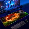 Backlight Mause Pad With Wire Gamer Accessories RGB Pokemon Mousepad Anime Luminous Mouse Gaming Desk Mat 9 - Anime Mouse Pad Store