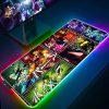 Mousepad Rgb Mouse Pad Xxl JOJO Keyboard Pc Gamer Desk Mat Gaming Accessories Cabinet Mats Anime 9 - Anime Mouse Pad Store