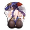Genshin Impact nilou ganyu mona sexy ass mousepad with wrist rest 3D big butt anime kawaii 6 - Anime Mouse Pad Store